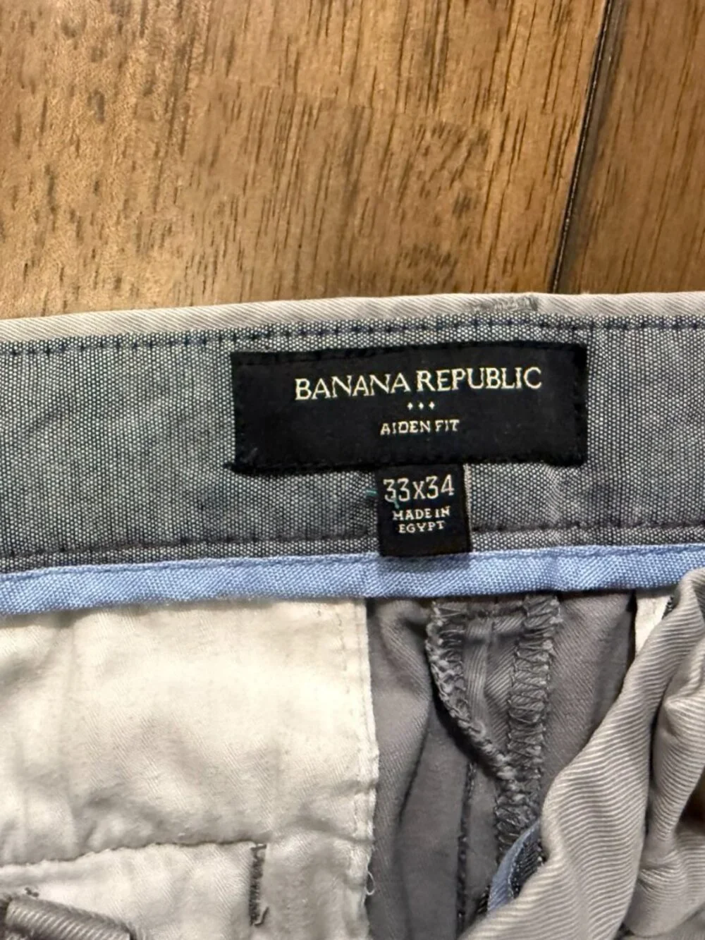 Banana Republic Gray Aiden Slim Fit Chino Pants Men's Sz 33x34